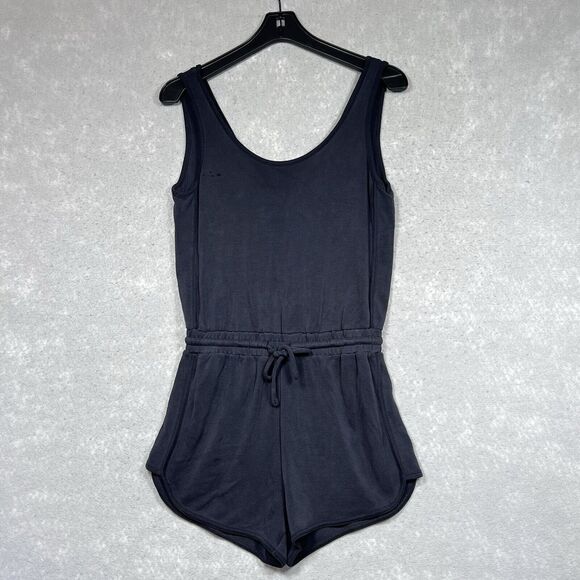 Athleta Pants - Athleta Serenity Romper Womens Size XS Black Sleeveless Strappy Cutout Back